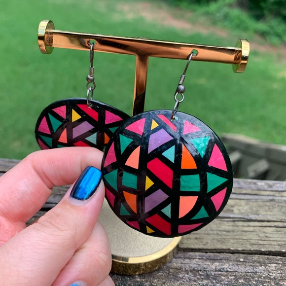 HandMade Hand Painted Earrings - Picture 5 of 8